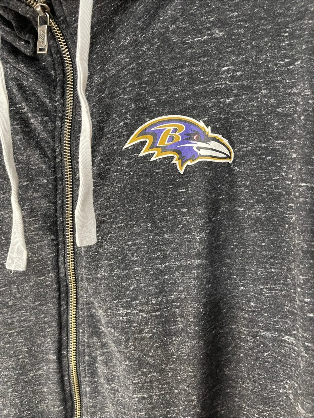 Nike Dark and light Gray Baltimore Ravens NFL Full Zip Lightweight Hoodie XL
